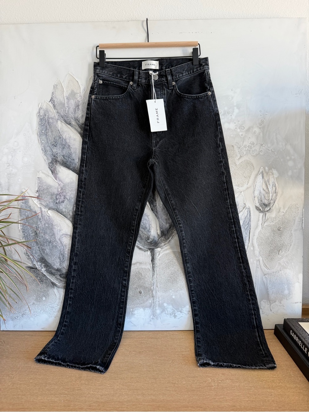 Frame Denim Black Wide-Leg Jeans